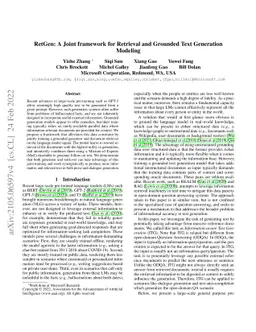 RetGen: A Joint framework for Retrieval and Grounded Text Generation
  Modeling