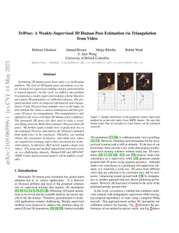 TriPose: A Weakly-Supervised 3D Human Pose Estimation via Triangulation
  from Video