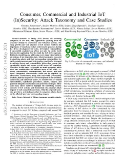 Consumer, Commercial and Industrial IoT (In)Security: Attack Taxonomy
  and Case Studies