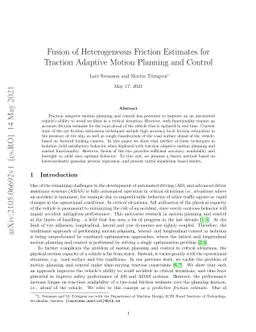 Fusion of Heterogeneous Friction Estimates for Traction Adaptive Motion
  Planning and Control
