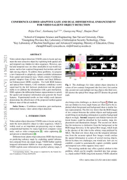 Confidence-guided Adaptive Gate and Dual Differential Enhancement for
  Video Salient Object Detection
