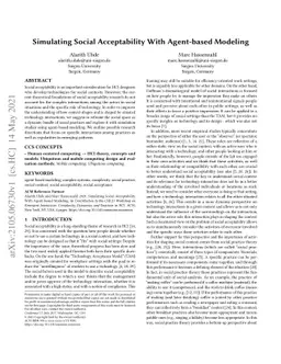 Simulating Social Acceptability With Agent-based Modeling