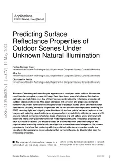 Predicting Surface Reflectance Properties of Outdoor Scenes Under
  Unknown Natural Illumination