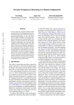 Towards Navigation by Reasoning over Spatial Configurations