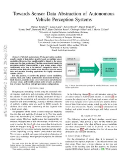 Towards Sensor Data Abstraction of Autonomous Vehicle Perception Systems