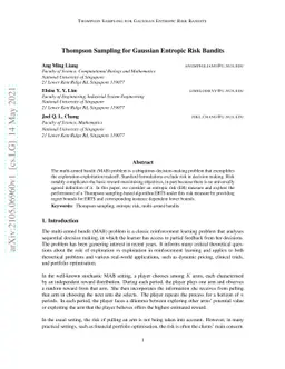 Thompson Sampling for Gaussian Entropic Risk Bandits