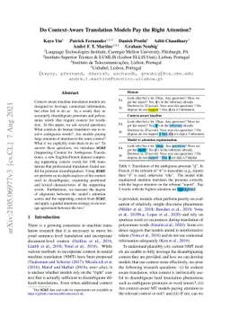 Do Context-Aware Translation Models Pay the Right Attention?