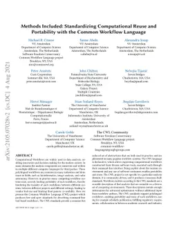 Methods Included: Standardizing Computational Reuse and Portability with
  the Common Workflow Language