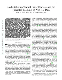 Node Selection Toward Faster Convergence for Federated Learning on
  Non-IID Data