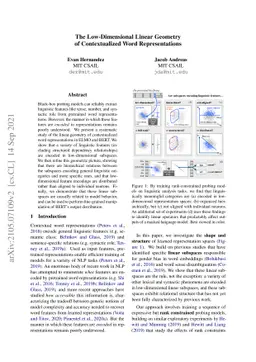 The Low-Dimensional Linear Geometry of Contextualized Word
  Representations