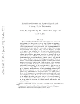 Likelihood Scores for Sparse Signal and Change-Point Detection