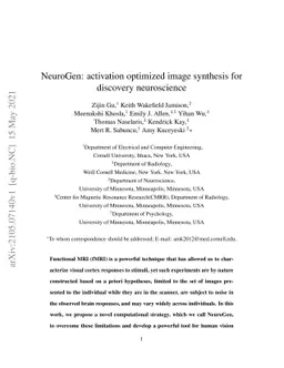 NeuroGen: activation optimized image synthesis for discovery
  neuroscience