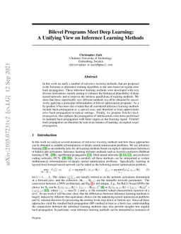 Bilevel Programs Meet Deep Learning: A Unifying View on Inference
  Learning Methods