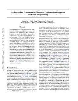 An End-to-End Framework for Molecular Conformation Generation via
  Bilevel Programming