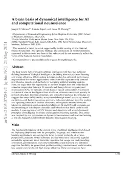 A brain basis of dynamical intelligence for AI and computational
  neuroscience