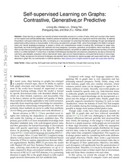 Self-supervised Learning on Graphs: Contrastive, Generative,or
  Predictive