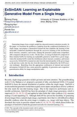 ExSinGAN: Learning an Explainable Generative Model from a Single Image