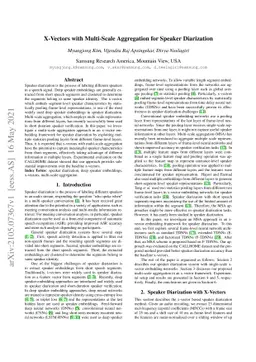 X-Vectors with Multi-Scale Aggregation for Speaker Diarization