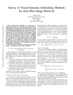 Survey of Visual-Semantic Embedding Methods for Zero-Shot Image
  Retrieval