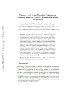 Unsupervised Multi-Modality Registration Network based on Spatially
  Encoded Gradient Information