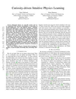 Curiosity-driven Intuitive Physics Learning