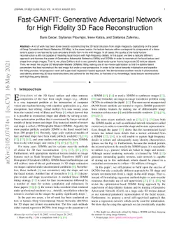Fast-GANFIT: Generative Adversarial Network for High Fidelity 3D Face
  Reconstruction