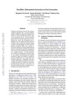 Doc2Dict: Information Extraction as Text Generation