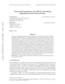Theoretical Foundations of t-SNE for Visualizing High-Dimensional
  Clustered Data