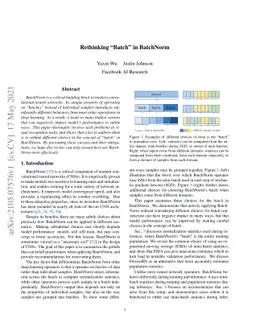 Rethinking "Batch" in BatchNorm
