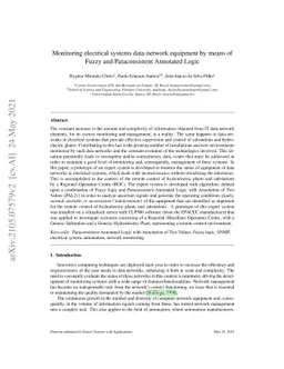 Monitoring electrical systems data-network equipment by means of Fuzzy
  and Paraconsistent Annotated Logic