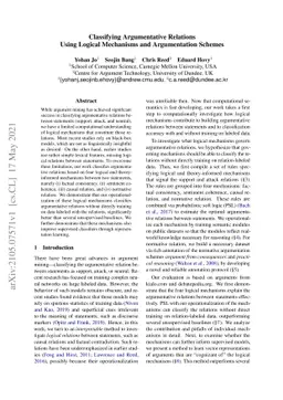 Classifying Argumentative Relations Using Logical Mechanisms and
  Argumentation Schemes