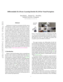Differentiable SLAM-net: Learning Particle SLAM for Visual Navigation