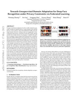 Towards Unsupervised Domain Adaptation for Deep Face Recognition under
  Privacy Constraints via Federated Learning