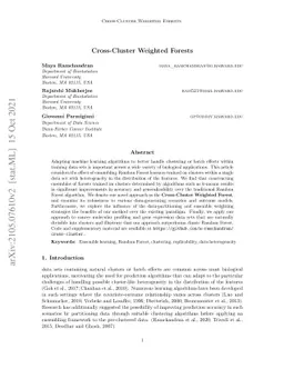 Cross-Cluster Weighted Forests