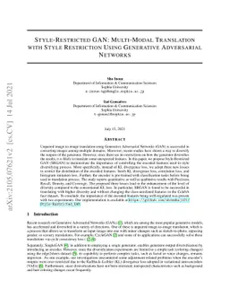 Style-Restricted GAN: Multi-Modal Translation with Style Restriction
  Using Generative Adversarial Networks