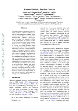 Sentence Similarity Based on Contexts