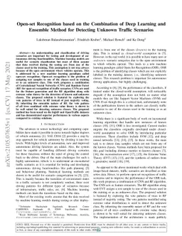 Open-set Recognition based on the Combination of Deep Learning and
  Ensemble Method for Detecting Unknown Traffic Scenarios