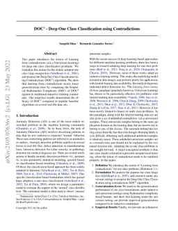 DOC3-Deep One Class Classification using Contradictions