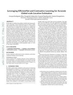 Leveraging EfficientNet and Contrastive Learning for Accurate
  Global-scale Location Estimation