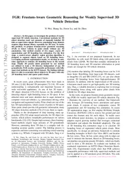 FGR: Frustum-Aware Geometric Reasoning for Weakly Supervised 3D Vehicle
  Detection