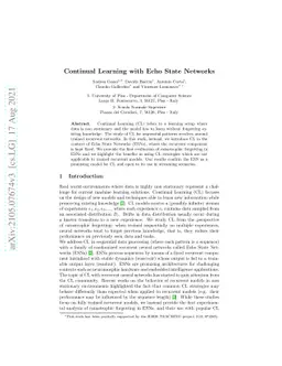 Continual Learning with Echo State Networks