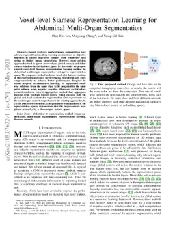 Voxel-level Siamese Representation Learning for Abdominal Multi-Organ
  Segmentation