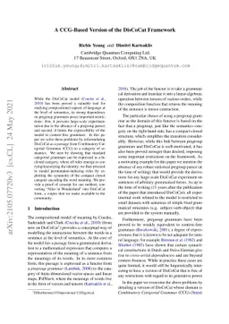 A CCG-Based Version of the DisCoCat Framework