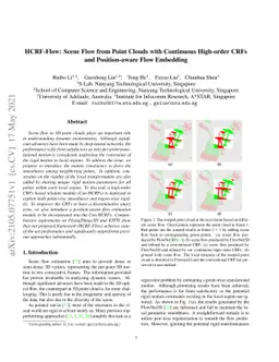 HCRF-Flow: Scene Flow from Point Clouds with Continuous High-order CRFs
  and Position-aware Flow Embedding