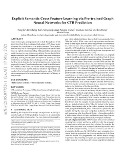 Explicit Semantic Cross Feature Learning via Pre-trained Graph Neural
  Networks for CTR Prediction