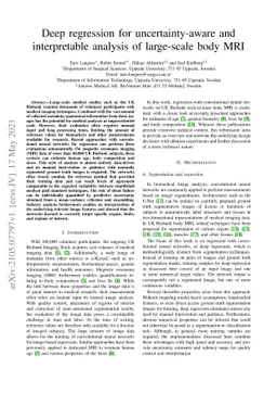Deep regression for uncertainty-aware and interpretable analysis of
  large-scale body MRI
