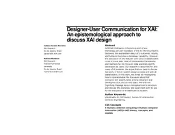 Designer-User Communication for XAI: An epistemological approach to
  discuss XAI design