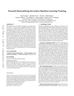 Towards Demystifying Serverless Machine Learning Training