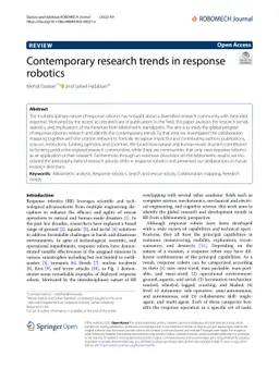 Contemporary Research Trends in Response Robotics