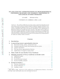 On log-concave approximations of high-dimensional posterior measures and
  stability properties in non-linear inverse problems